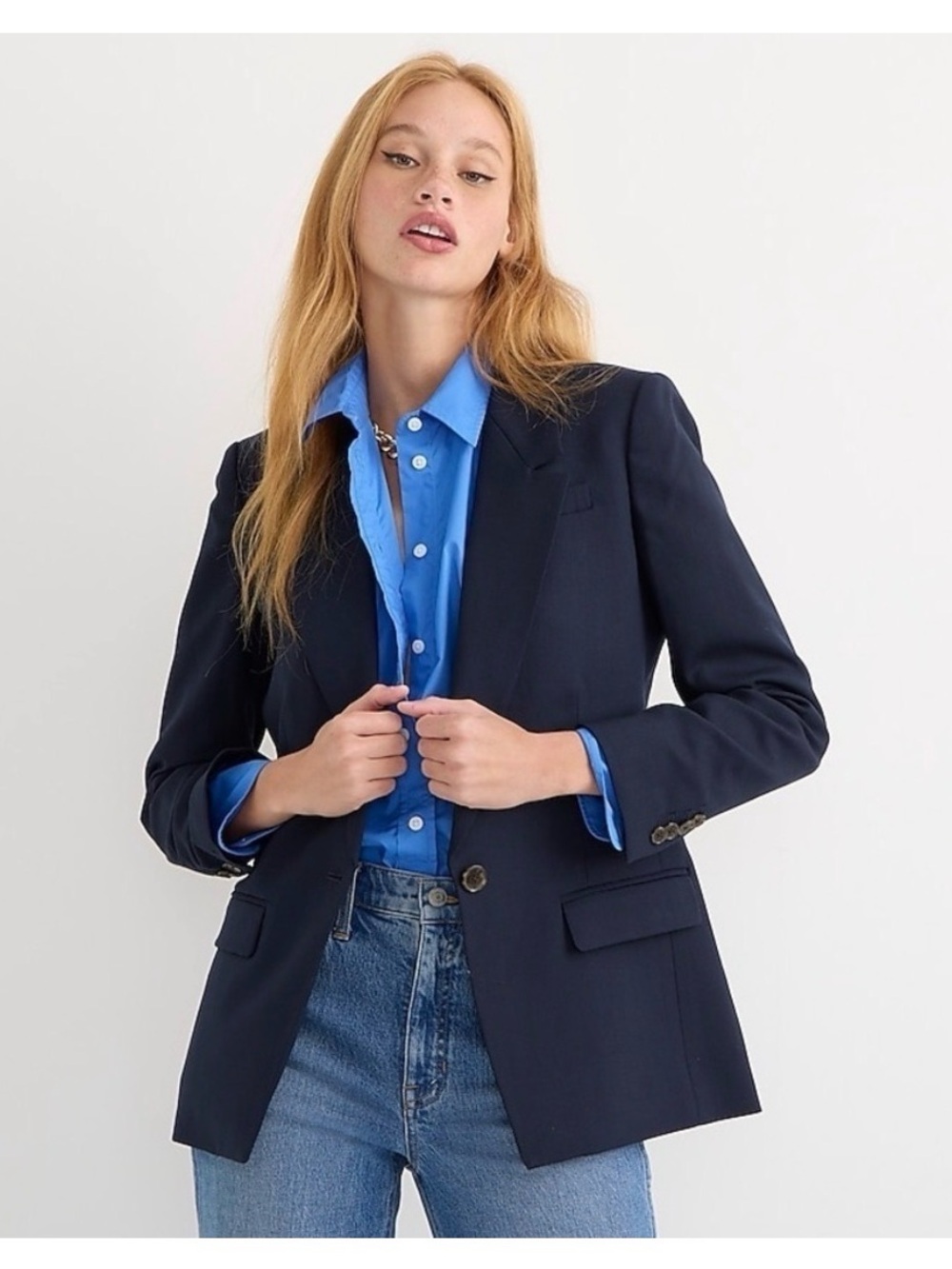J. Crew Black Willa Single-Breasted Blazer with Notch Lapel